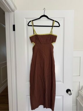 The Dafni Cutout Linen midi dress by Maeve